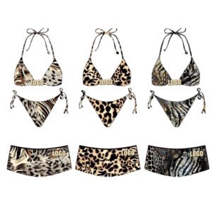 Custom Printed Bikini Set with Swim Shorts