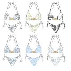Custom Branded Metal Logo Bikini Set For Private Label Collections